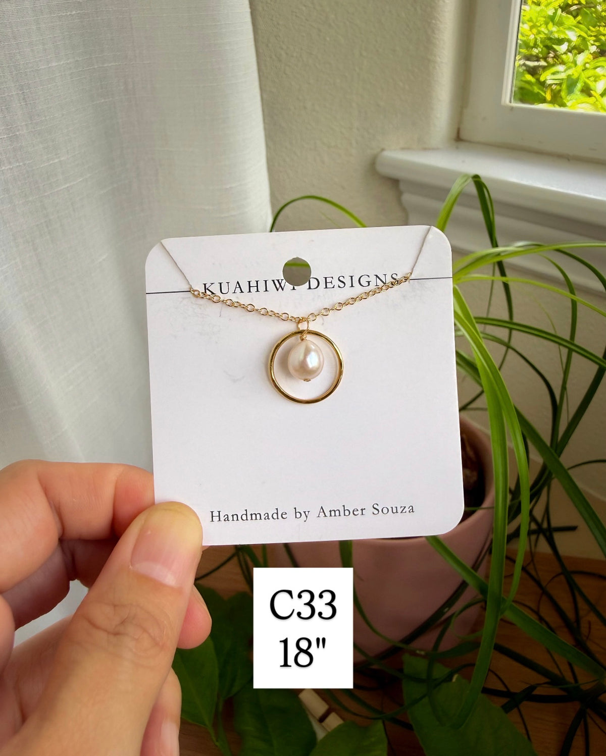 Edison Pearl Hoop Necklace