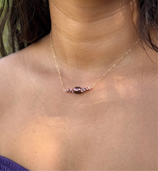 Oahu Kahelelani and Freshwater Pearl Necklace