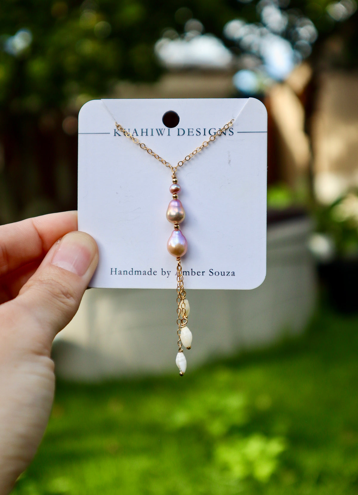Pearl and Shell Droplet Necklace