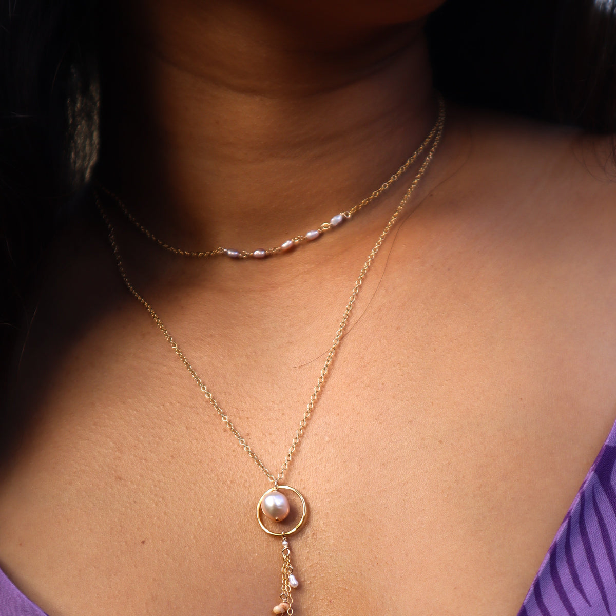 Pearl and Shell Droplet Necklace
