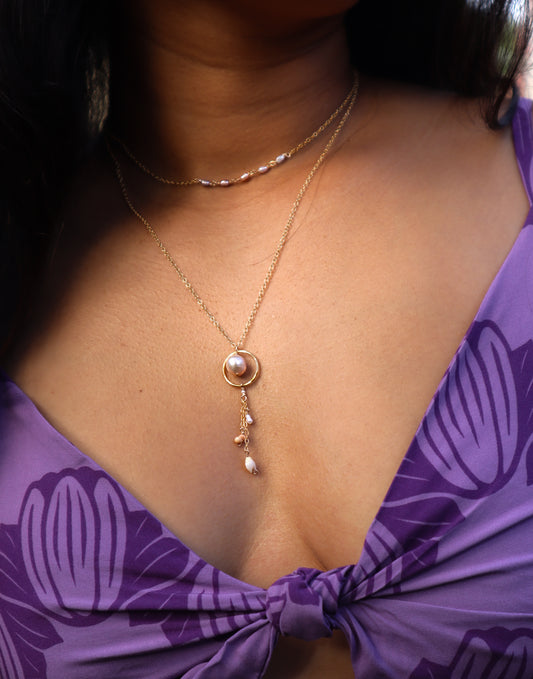 Pearl and Shell Droplet Necklace
