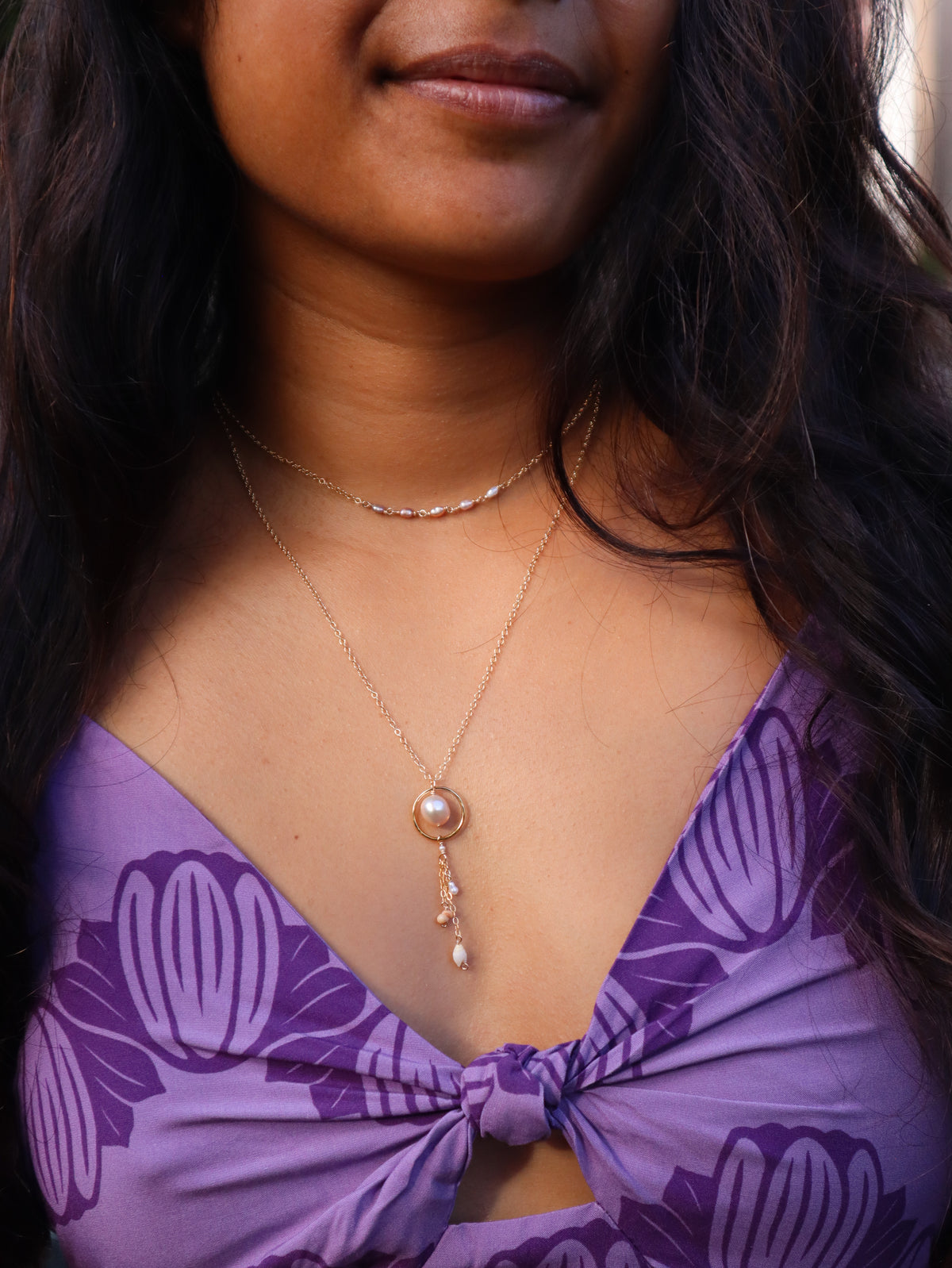 Pearl and Shell Droplet Necklace