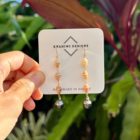 Kauai Momi and Pearl Waterfall Earrings
