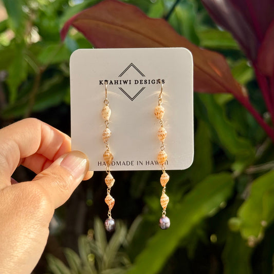 Kauai Momi and Pearl Waterfall Earrings