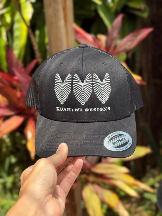Kalo Trucker Hat - White Stitching on Black