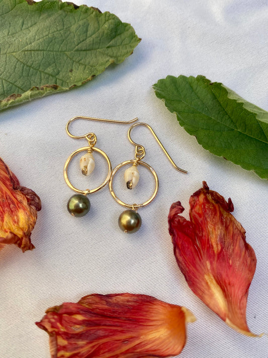 Momi and Pearl Hoop Earrings