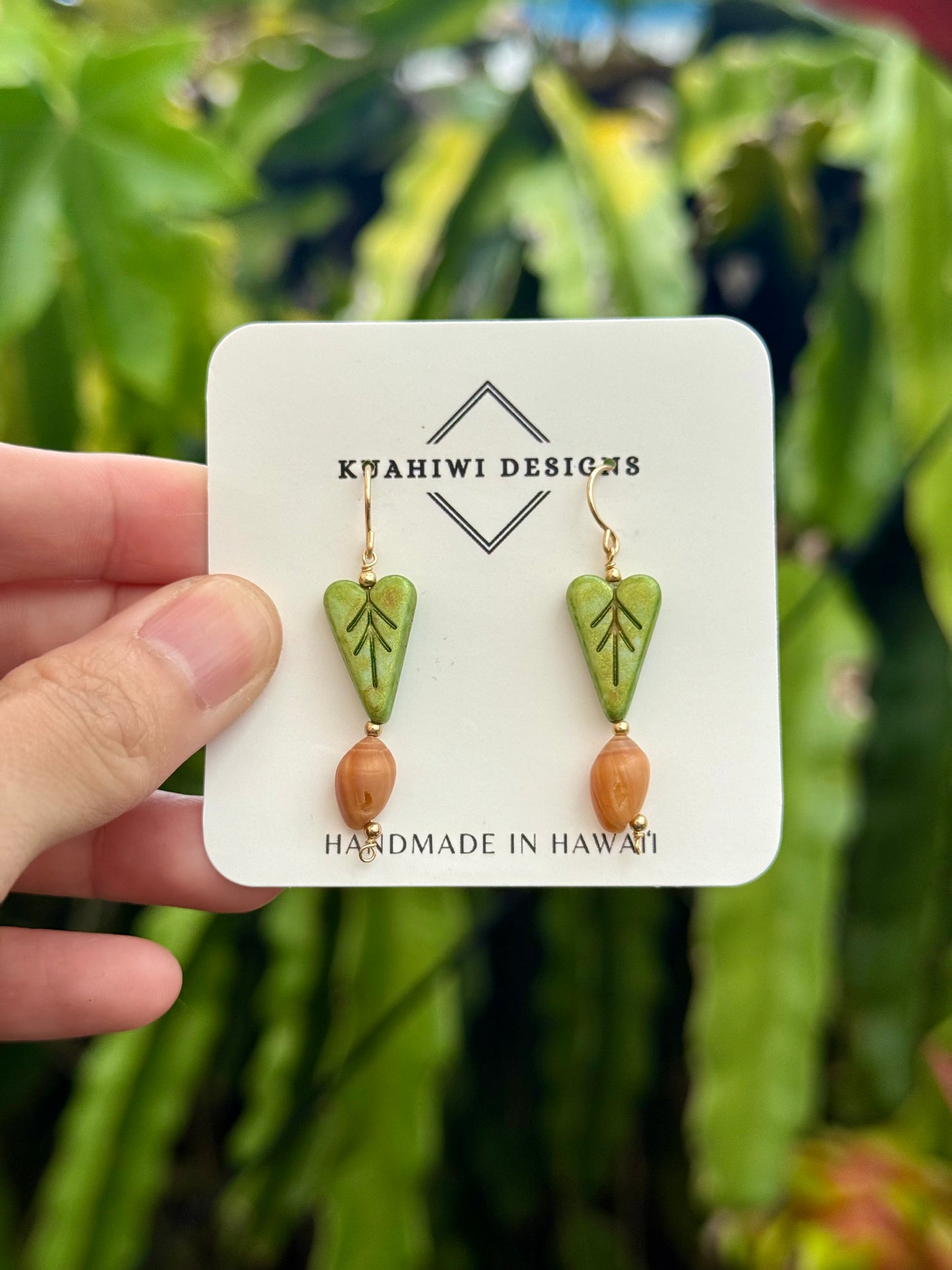 Flawed Poleho Shell and Kalo Earrings - Kala Mai Sale Item