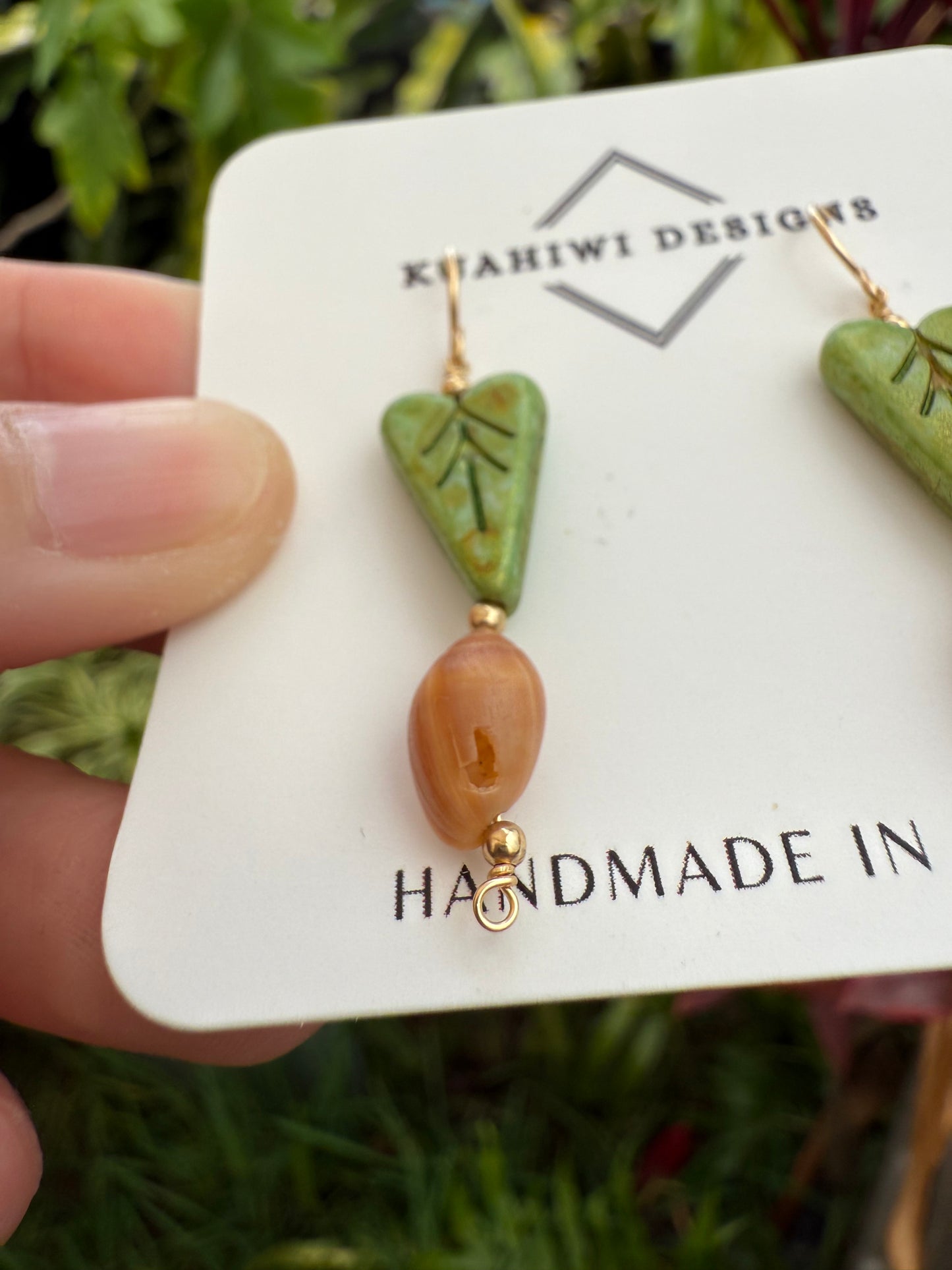 Flawed Poleho Shell and Kalo Earrings - Kala Mai Sale Item