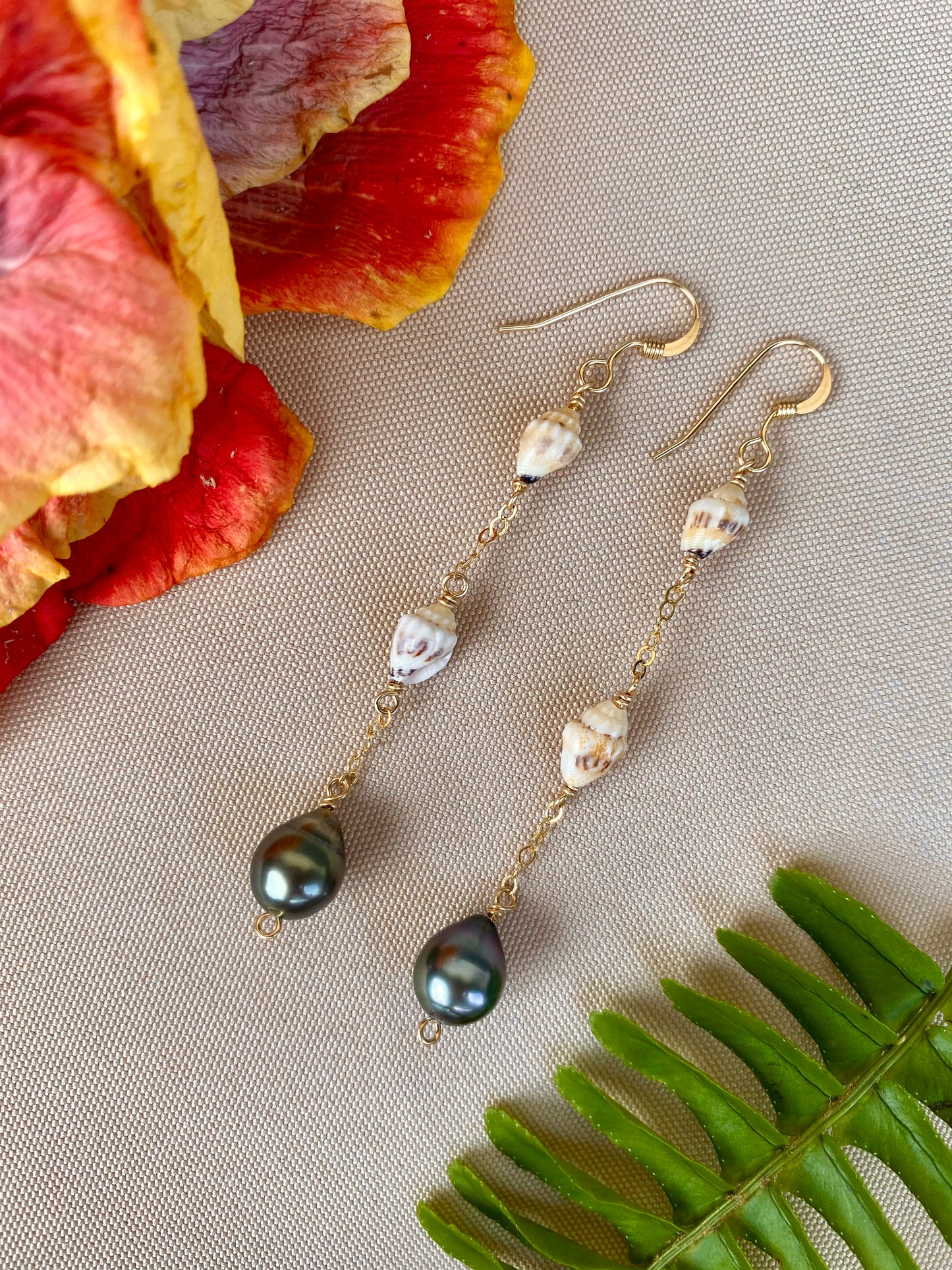 Momi Shell and Pearl Earrings