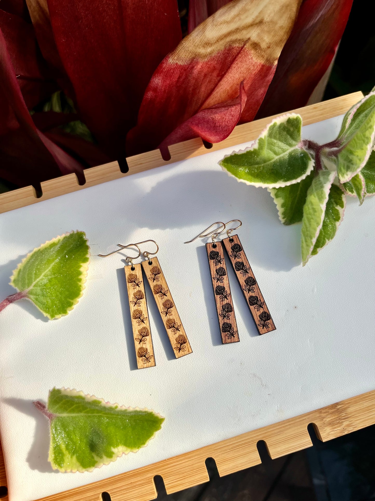 ʻŌhiʻa Lehua Wood Earrings