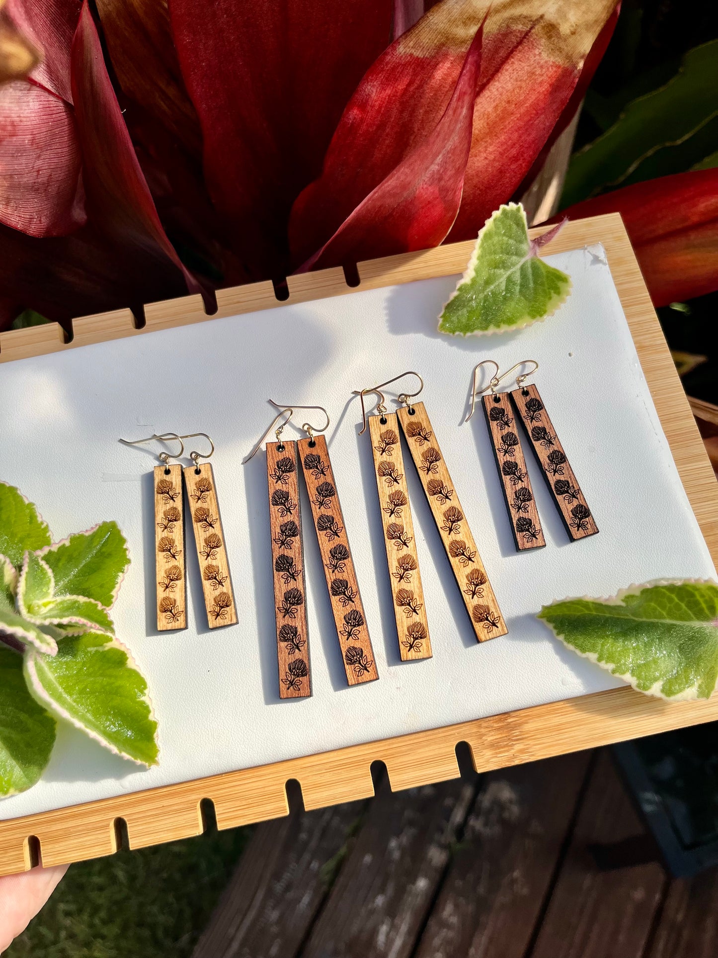 ʻŌhiʻa Lehua Wood Earrings