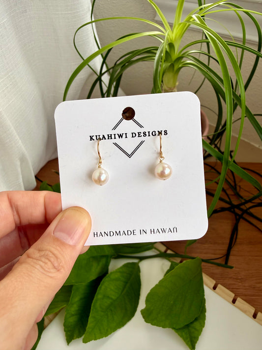 White Pearl Earrings