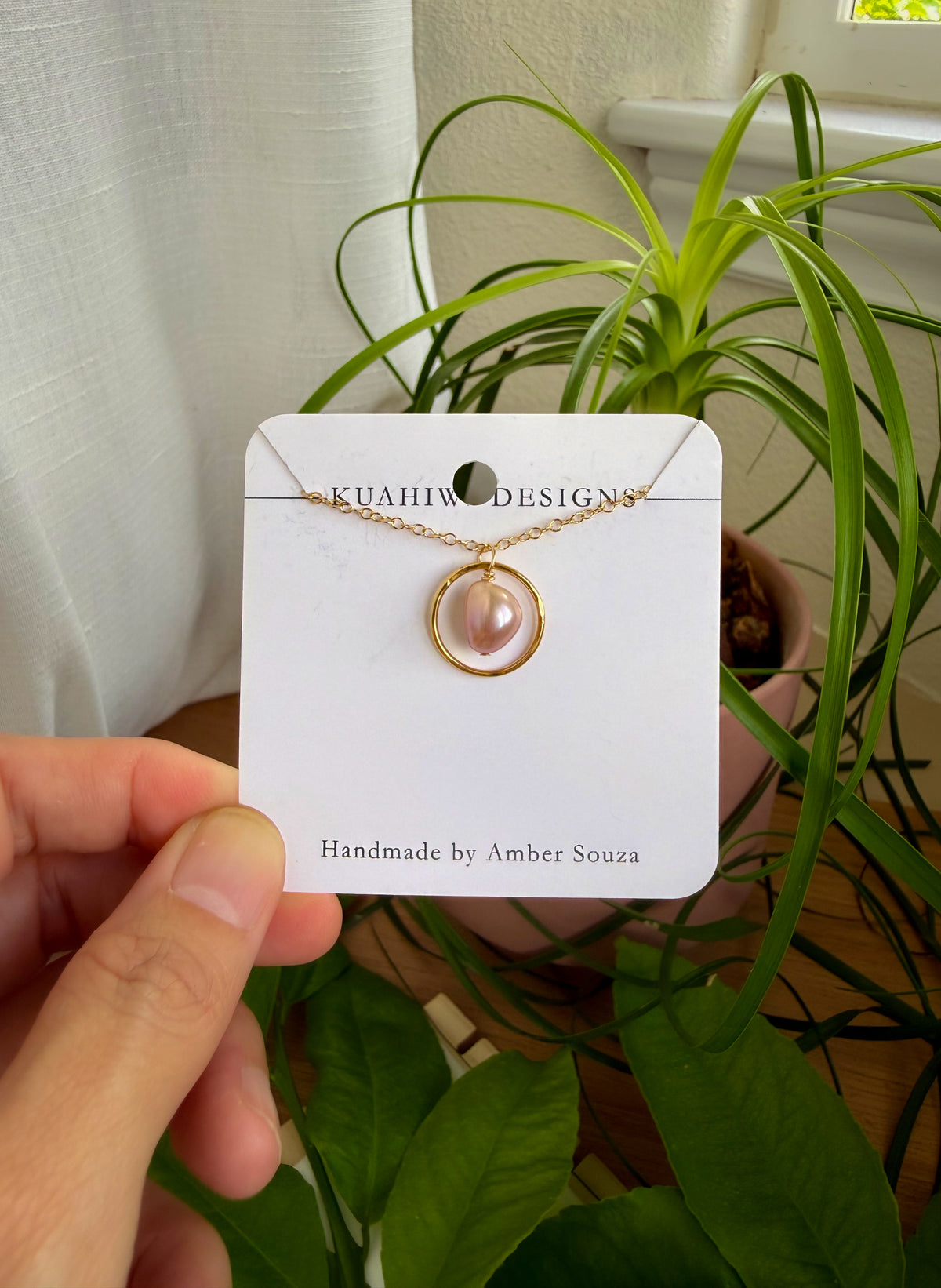Edison Pearl Hoop Necklace