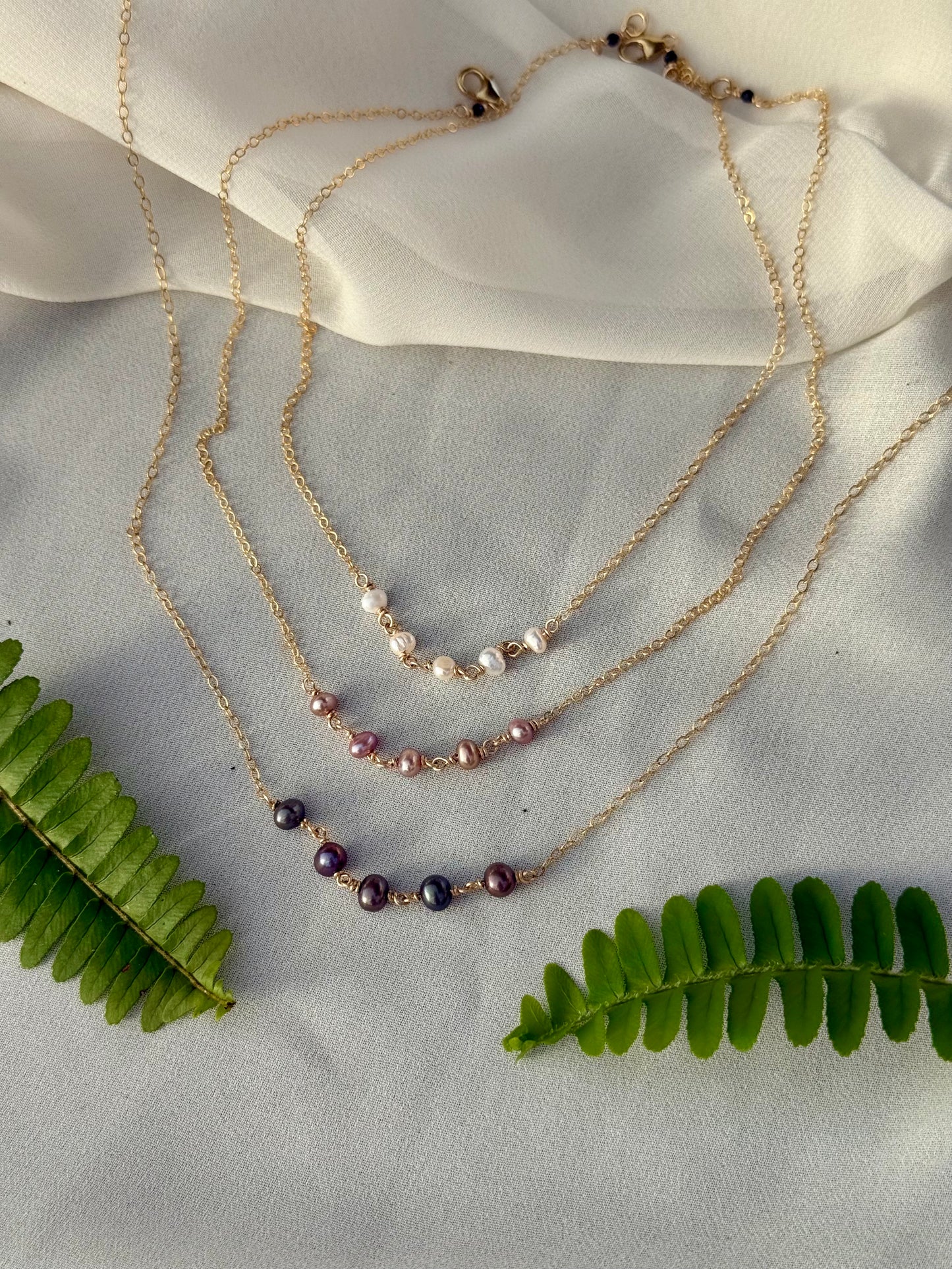 Mini White Pearl Layering Necklace
