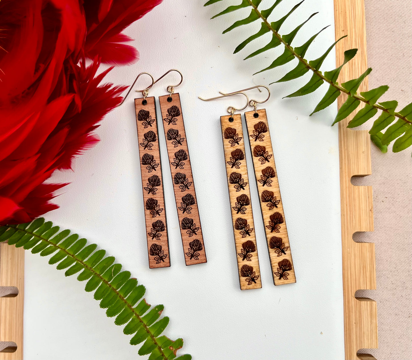 ʻŌhiʻa Lehua Wood Earrings