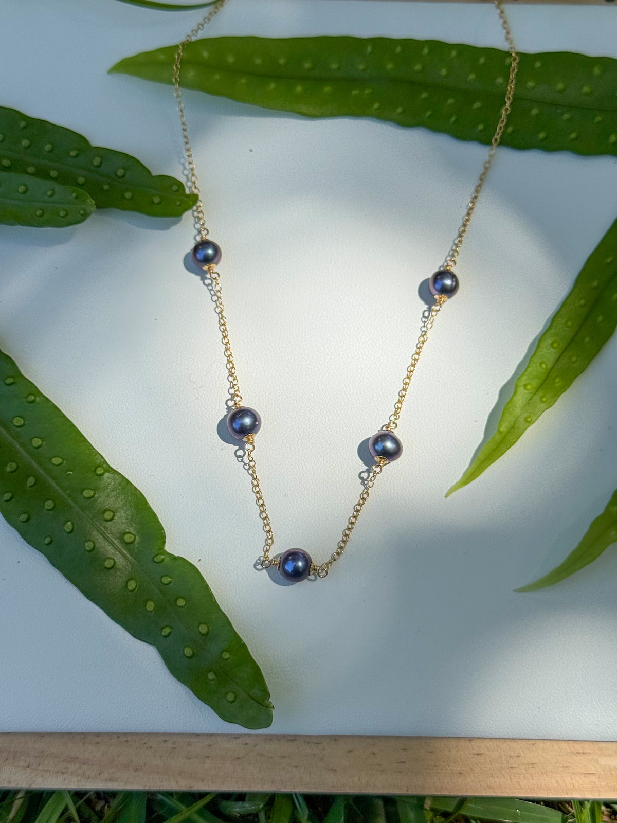 Five Pearl Layering Necklace