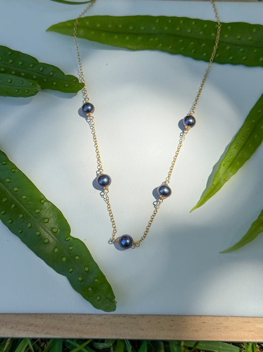 Five Pearl Layering Necklace