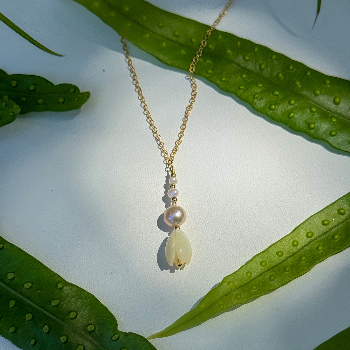 Pikake and Pearl Pendant Necklace