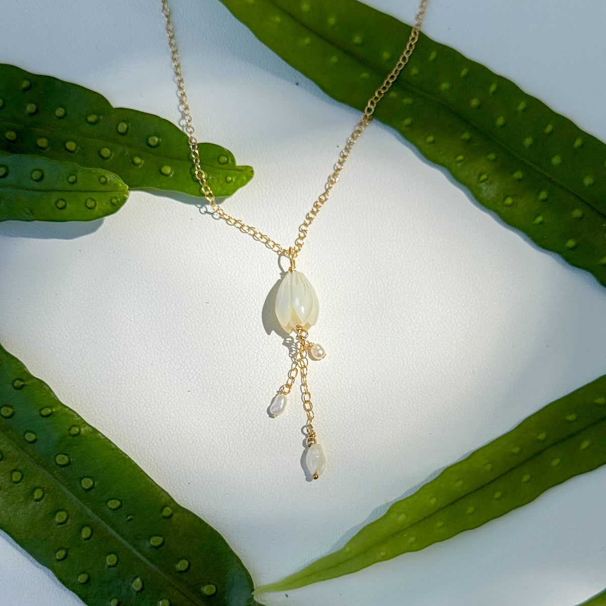 Pikake and Niihau Laiki Necklace