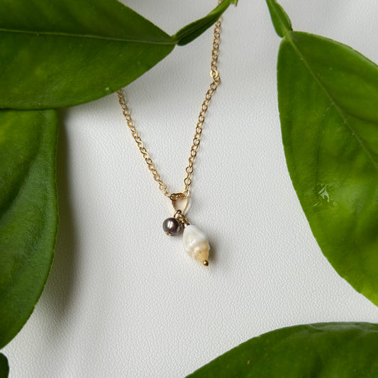 Niihau Momi and Pearl Necklace