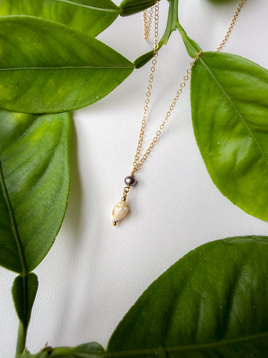 Niihau Momi and Pearl Necklace