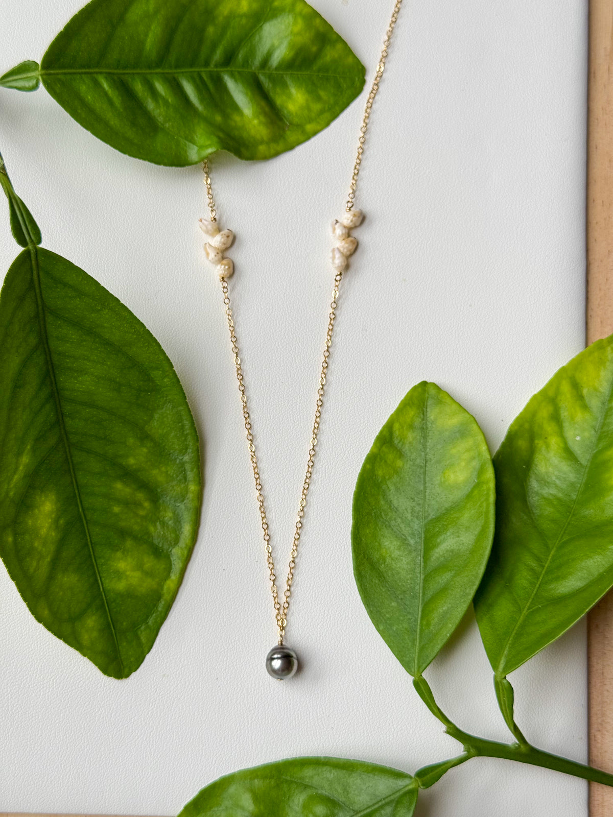 Niihau Momi Shell and Pearl Necklace