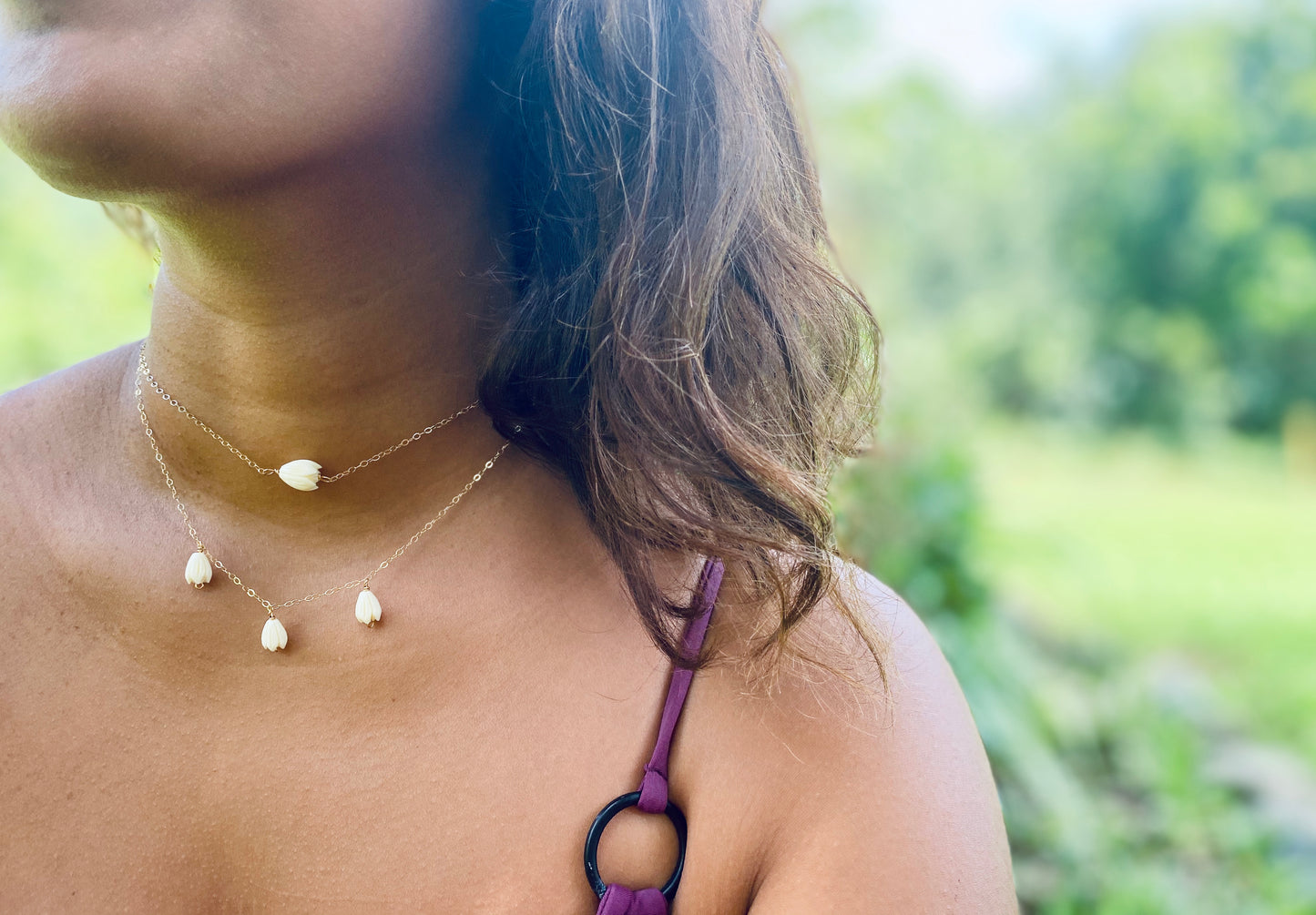 Pikake ʻEkolu Droplet Necklace