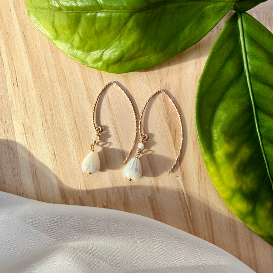 Pikake Moon Stone Earrings