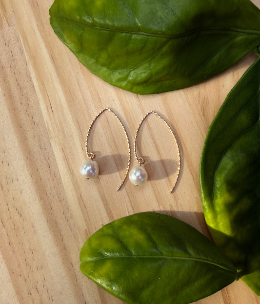 White Pearl Earrings