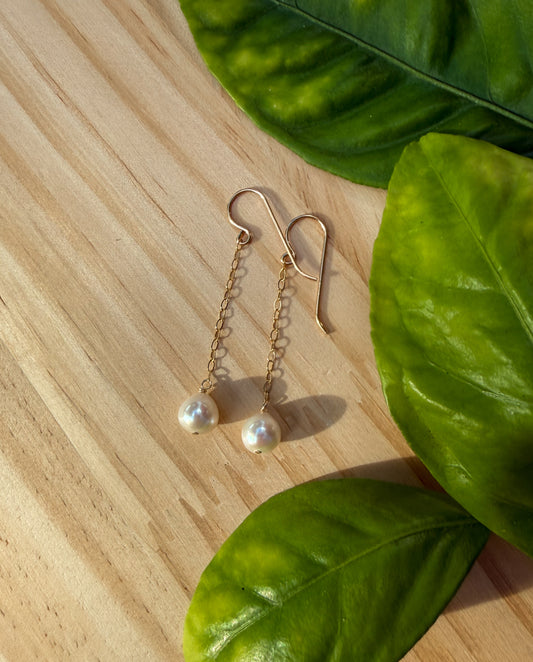 White Pearl Earrings