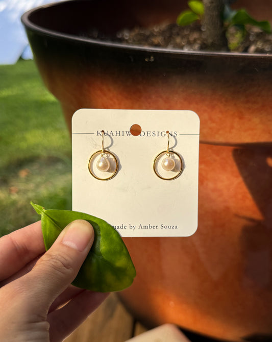 White Pearl Hoops