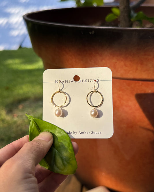 White Pearl Hoops