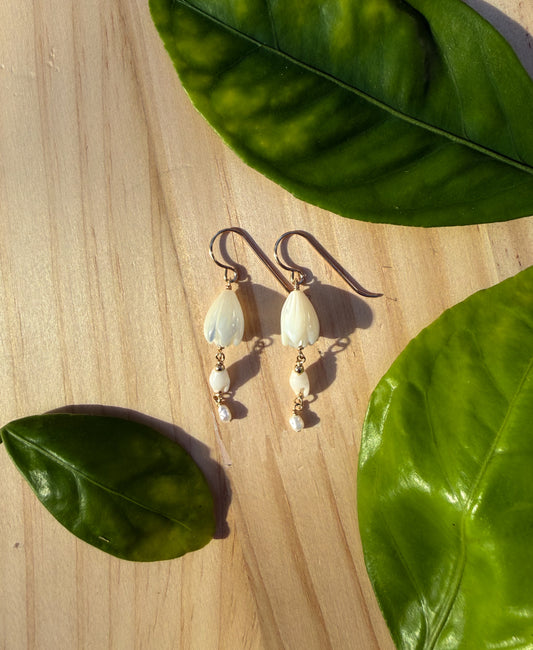 Pikake and Niihau Laiki Earrings