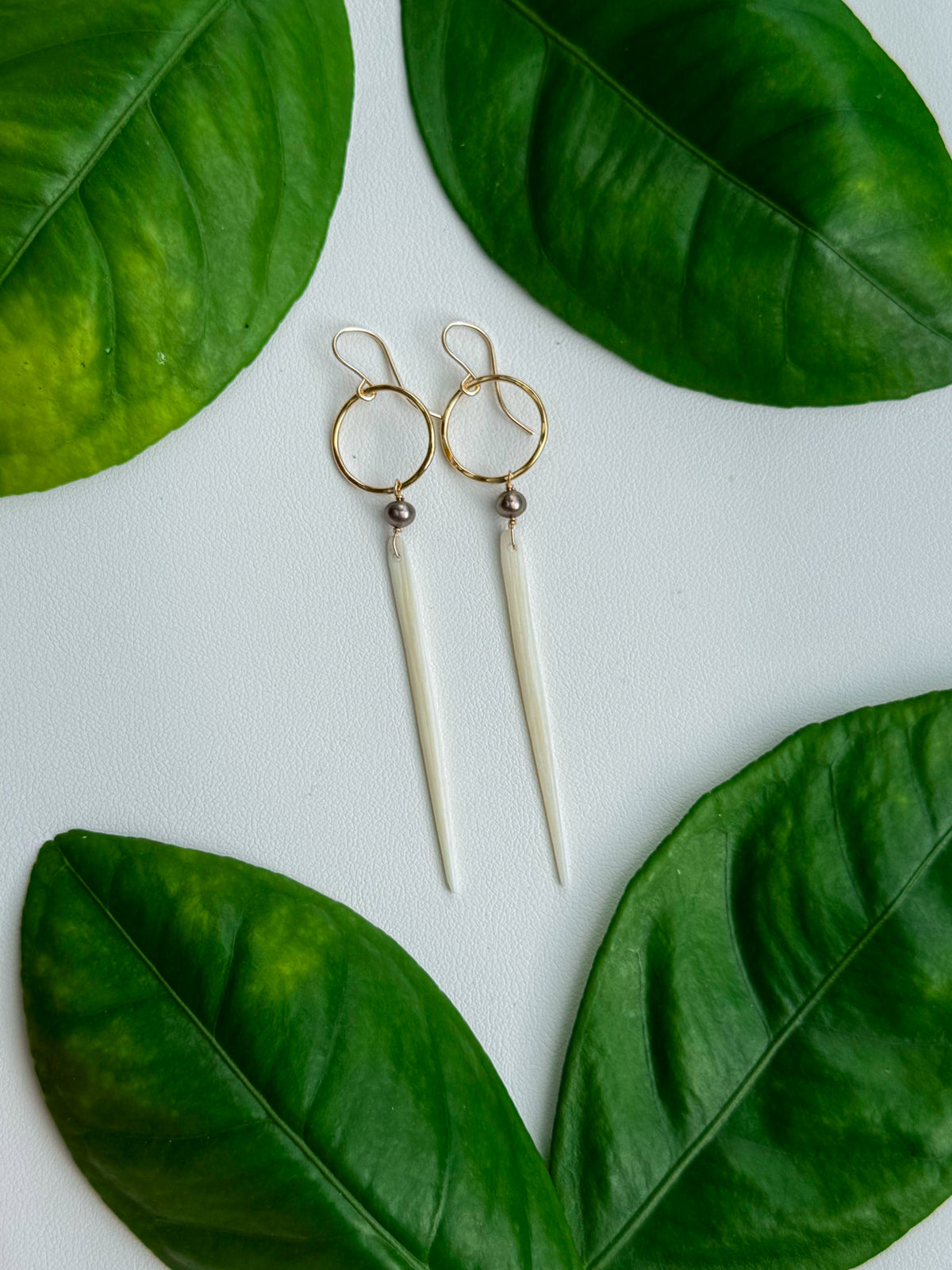 Stingray and Mini Pearl Earrings