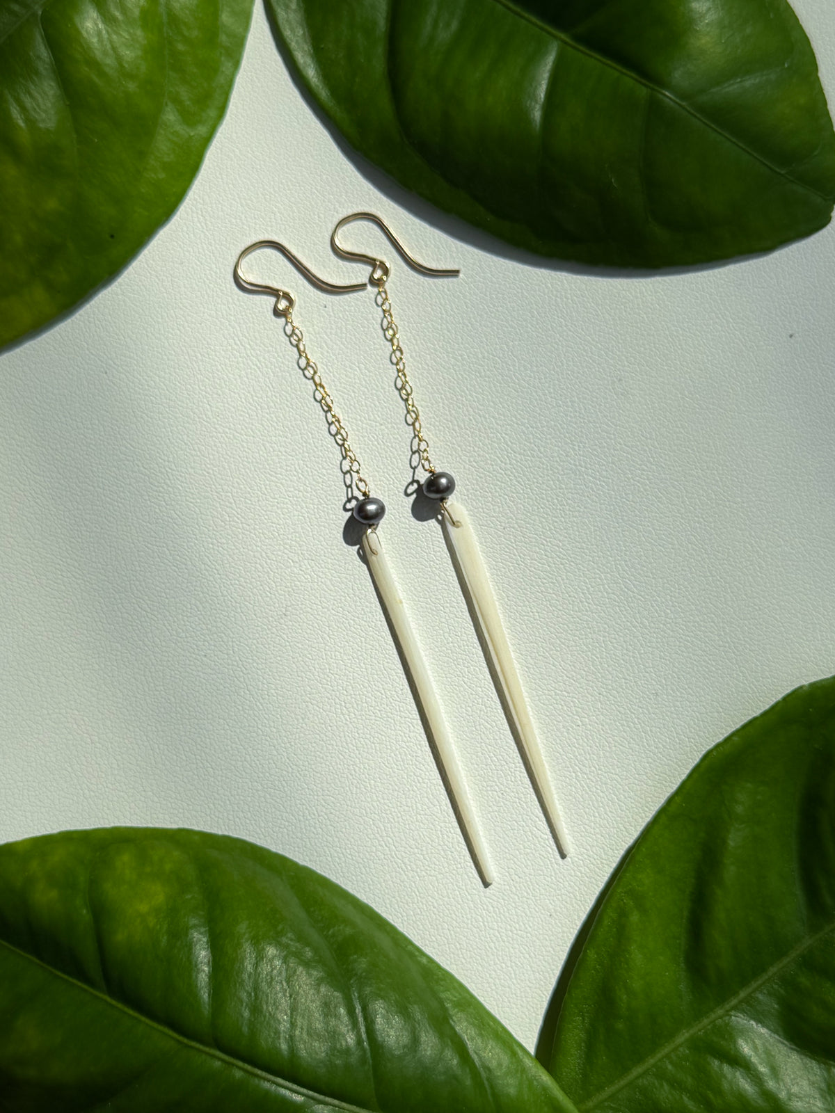 Stingray and Mini Pearl Earrings