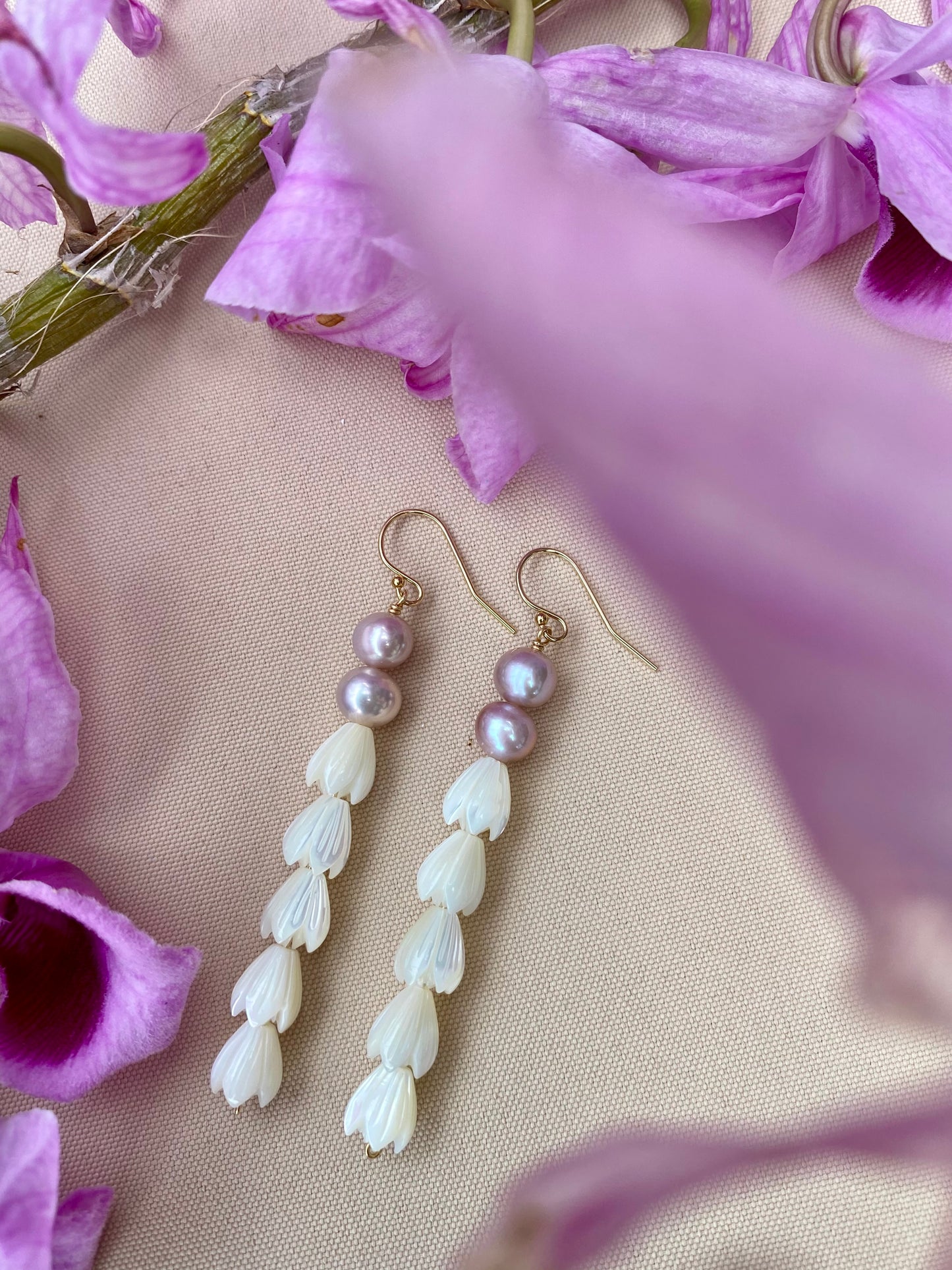 Edison Pearl and Pikake Earrings