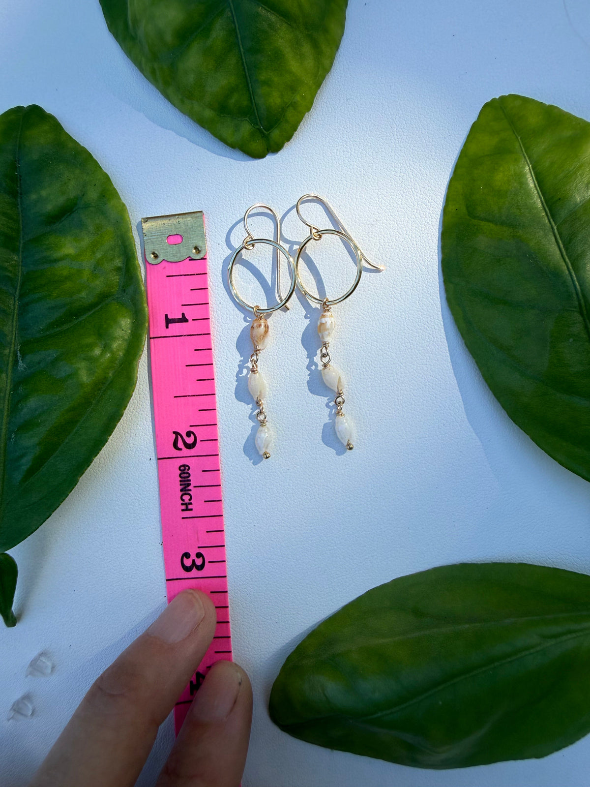 Niihau Laiki Shell Hoop Earrings