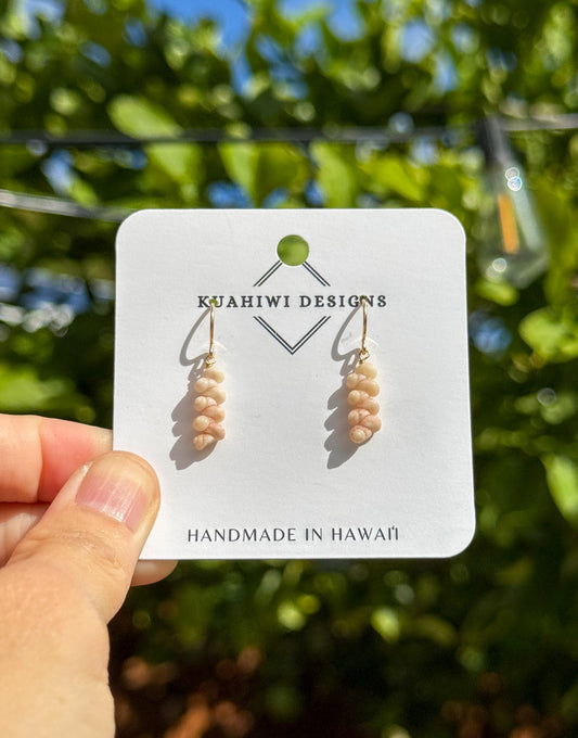 Pink Niihau Shell Earrings