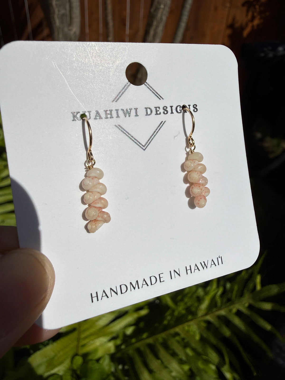 Pink Niihau Shell Earrings