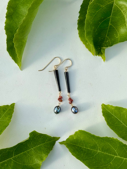 Niihau Kahelelani and Porcupine Quill Earrings