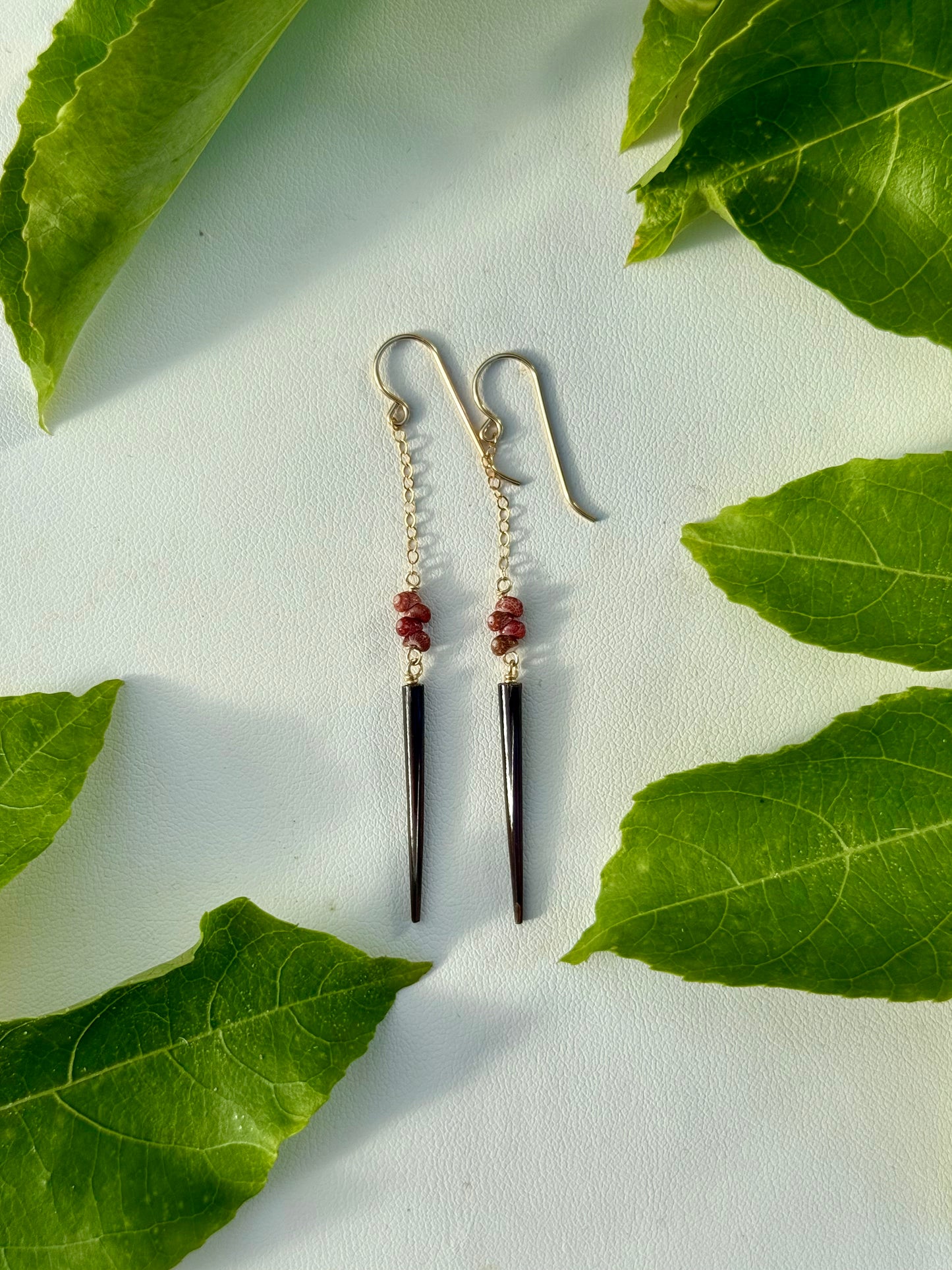 Niihau Kahelelani and Porcupine Quill Earrings