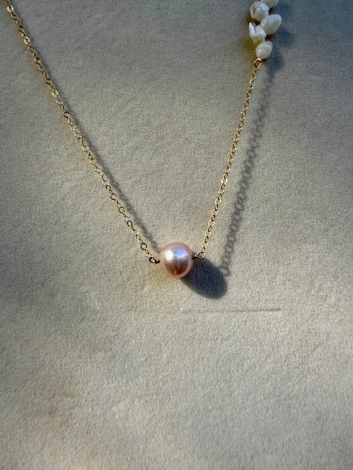 Niihau Momi Shell and Edison Pearl Necklace