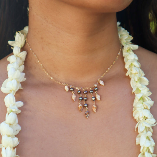 Kauai Momi and Mini Pearl Droplet Necklace