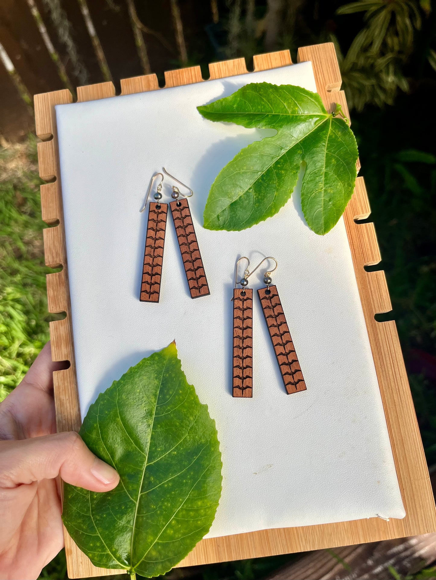 ʻIwa Wood Earrings