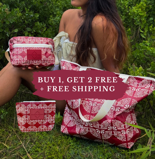 Buy 1 Lehua Tote, Get Matching Fanny & Pouch FREE