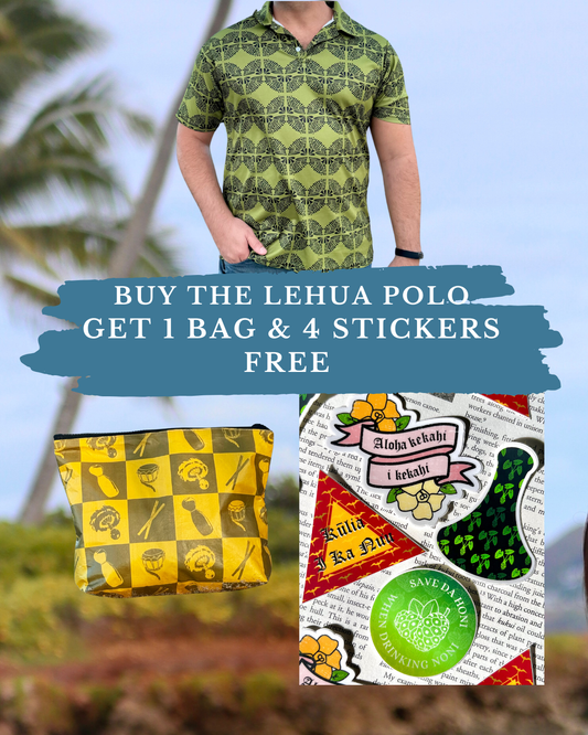 Buy 1 Lehua Polo, Get 1 Bag & 4 Stickers FREE